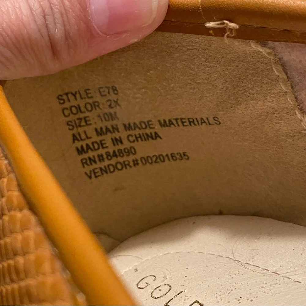 GOLD TOE WARM CARAMEL COMFORT BALLET FLATS SIZE 10M LIKE NEW! FAUX LEATHER FALL